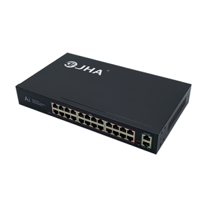 24 porty 10/100/1000M PoE + 2 porty Gigabit Ethernet do przesyłania danych |Inteligentny przełącznik PoE JHA-P402024BMH