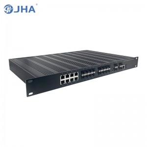 4 1G/10G SFP+ Slot+8 10/100/1000TX+16 1G SFP Slot |L2/L3 mitantana Industrial Ethernet Switch JHA-MIWS4GS1608H