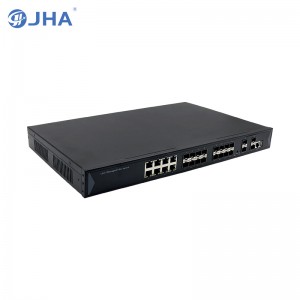 4 1G/10G SFP+ Slot And 16 1000M SFP Slot And 8 10/100/1000Base-T(X) | L2/L3 Managed Fiber Ethernet Switch JHA-SW4G1608MGH