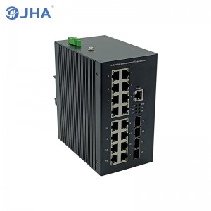 4 1G/10G SFP स्लट+ र 16 10/100/1000TX PoE/PoE+ |L2/L3 व्यवस्थित औद्योगिक इथरनेट स्विच JHA-MIWS4G016HP