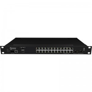 Porta de fibra 2*10G+24*10/100/1000Base-T, switch Ethernet industrial gerenciado JHA-MIG024W2-1U