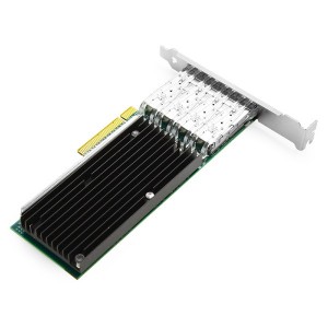 PCI Express v3.0 x8 адаптер за етернет сервер со четири порти 10 гигабитни JHA-QWC401