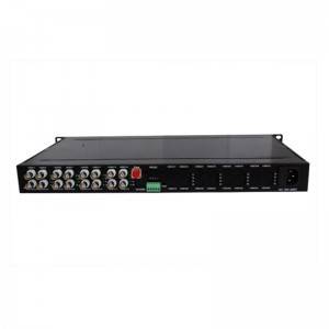 16ch видео Tx + 1ch RS 485 данни Rx Оптичен видео предавател и приемник JHA-D16TV1RB-U-20