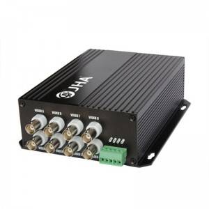 8ch video Tx + 1ch RS 485 data Rx Optical Video Transmitter and Receiver JHA-D8VT1RB-20