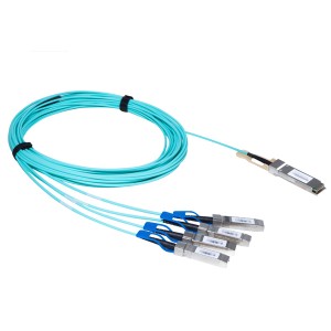 100-4*25G Актыўны аптычны кабель (QSFP28-4*SFP28) JHA-QSFP28-4SFP28-100G-AOC