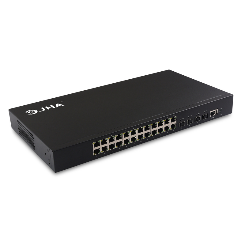 24 Port L2 Managed Ethernet Fiber Switch with 4 10G SFP+ Slot | JHA-SW4024MGH Featured Image