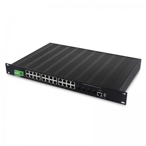 24 Port 1000M L2/L3 Managed Industrial Ethernet Switch with 4 10G SFP+ Slot |JHA-MIWS4G024H