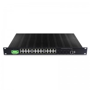 24 Port 1000M L2/L3 Managed Industrial Ethernet Switch with 4 10G SFP+ Slot | JHA-MIW4G024H