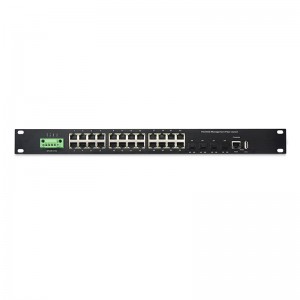24 Port 1000M L2/L3 Managed Industrial Ethernet Switch with 4 10G SFP+ Slot |JHA-MIWS4G024H