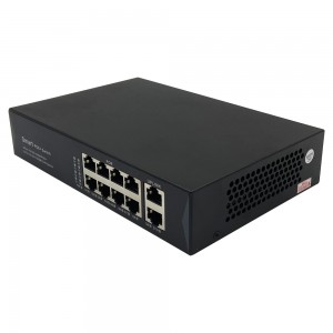 8 ports 10/100/1000M PoE + 2 ports Ethernet Gigabit de liaison montante |Commutateur PoE intelligent JHA-P40208BMHGW