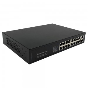 16 portos 10/100/1000M PoE+2 Uplink Gigabit Ethernet Porto |Interruptor PoE intelixente JHA-P402016BMHGW