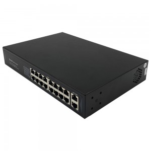 16 ports 10/100/1000M PoE+2 Port Gigabit Ethernet d'enllaç ascendent |Commutador PoE intel·ligent JHA-P402016BMHGW