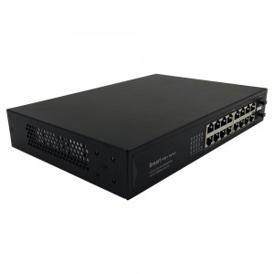 16 portos 10/100/1000M porto PoE + 2 portos de fibra SFP Gigabit |Interruptor PoE intelixente JHA-P420016BMHGW
