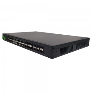 6 1G/10G SFP+ слота и 8 1000M SFP слота и 24 10/100/1000Base-T(X) |L2/L3 управляван Fibre Ethernet комутатор JHA-SW60824MGH