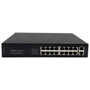 16 порти 10/100/1000M PoE+2 Uplink Gigabit Ethernet Port |Паметен PoE прекинувач JHA-P402016BMHGW