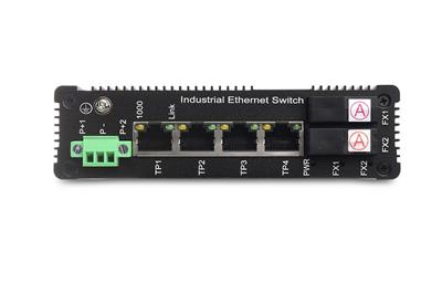 4 10/100/1000TX e 2 1000FX |Switch Ethernet Industrial Não Gerenciado JHA-IG24H