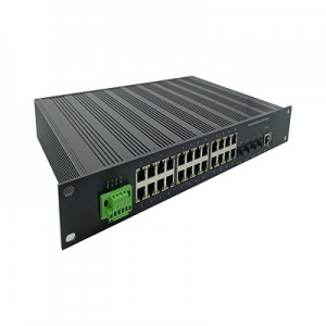 28-port Managed Industrial Ethernet Switch, with 4 10G SFP+ Slot and 24 10/100/1000Base-T(X) Ethernet Port