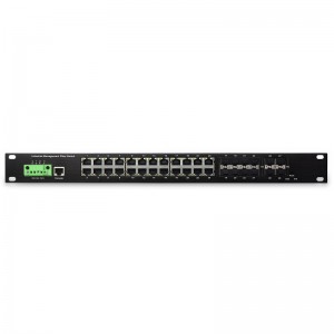 4 10G SFP+ слота и 8 комбинирани порта и 16 10/100/1000TX |Управляван индустриален Ethernet комутатор JHA-MIW4GSC8016H