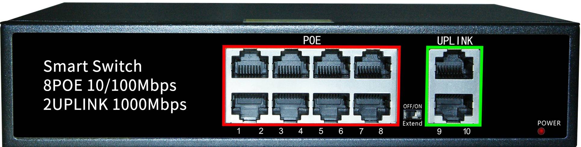 Wholesale China Industrial Media Converter Quotes Manufacturer - 8*10/100Mbps RJ45 PoE Port +2*10/100/1000mbps RJ45 Uplink Port,Build-In Power Supply JHA-P30208CBMH – JHA