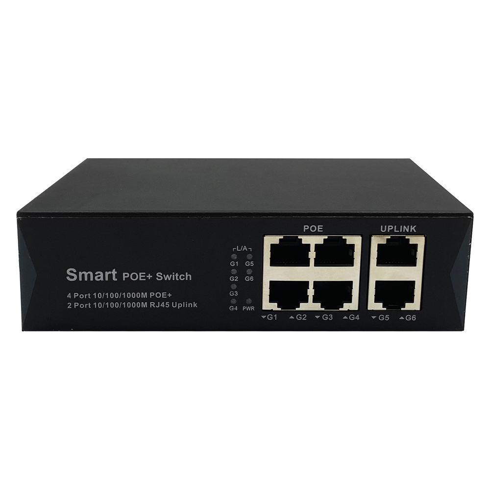 China 4 Ports 10/100/1000M PoE + 2 Uplink Gigabit Ethernet Port