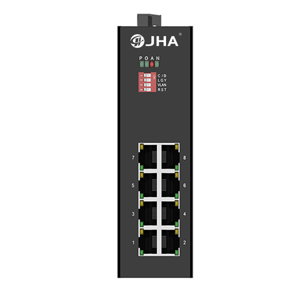 China New Product Gigabit 24 Port Fiber Optic Switch - 8 10/100TX PoE/PoE+ | Unmanaged Industrial PoE Switch JHA-IF08P – JHA