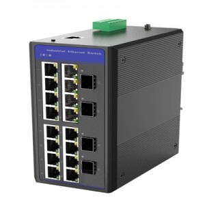 20-port Managed Industrial Ethernet Switch, with 4 1000Base-X SFP Slot and 16 10/100/1000Base-T(X) Ethernet Port