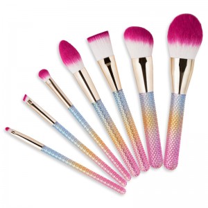 7PCS Mermaid Super Soft High Quality Colorfull Cosmetic Brush Kit