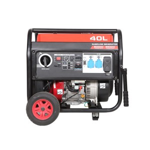 Sertifikat CE Gasoline Outdoor Menggunakan Generator Portabel dengan Roda dan Pegangan