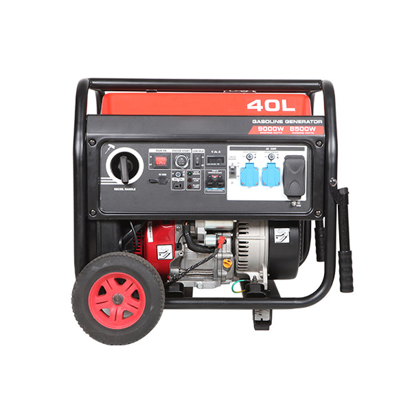 Tragbarer Benzin-Generator für den Außenbereich mit CE-Zertifikat und Rädern und Griff. Abgebildetes Bild