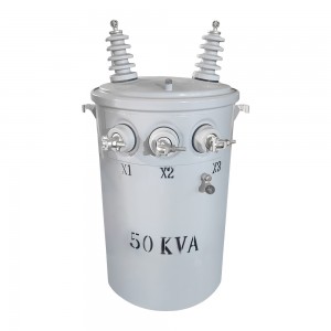 IEC 60076 استاندارد 50 kVA 100 kVA 13.8 kV تا 120/240 ولت ترانسفورماتور پایه تک فاز 3