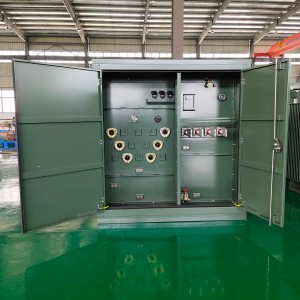 Gabinete padrão NEMA Transformador trifásico montado em almofada de 12.000 V a 208/120 V 112,5 kVA preenchido com óleo 7