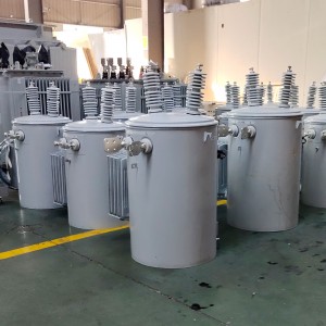 Einzelpad-Transformator, 37,5 kVA, Aluminiumwicklungen, 1380 V bis 120/240 V, Öltransformator für den Außenbereich7