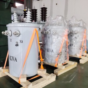 IEEE standarto 50 kva vienfazis polius montuojamas transformatorius nuo 13800V iki 400/230V lauko naudojimui Delta-Wye8