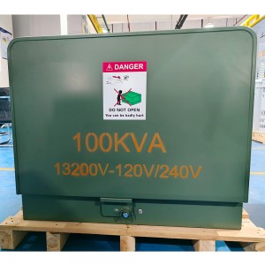 Egyfázisú 500 kVA 13,8 kv 34,5 kv alátéttel szerelt teljesítménytranszformátor elosztó hurok táp6