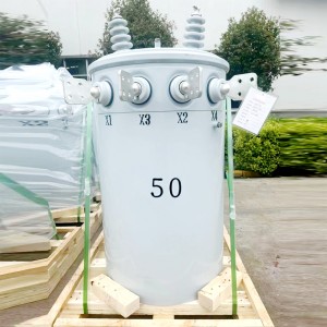 CSP 50kva 75KVA bobinatge de coure monofàsic distribució d'oli de transformador muntat en pal8
