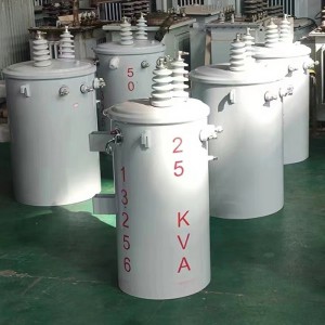 Továrenská dodávka transformátora 333 kva 13200/7600v až 120/240v jednofázový transformátor namontovaný na stĺp7