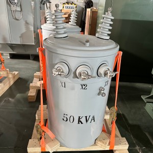 තොග මිල 25 kva 37.5 kva 7620v 120v 240v සිලින්ඩරාකාර වර්ගයේ Single Phase Pole mounted Transformer7
