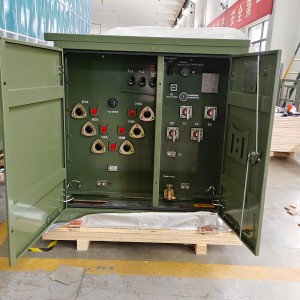 Standard ANSI 300 kva 500 kva 750 kva 34500 V do 240/120 V trójfazowy transformator montowany na podkładce z IFD7