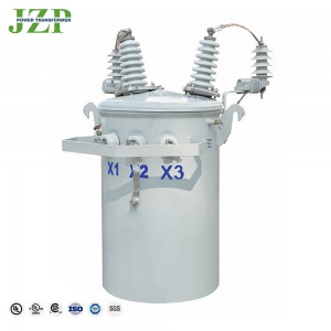 JZP Vysokovýkonný 167 kva 250 kva 2400V až 480/277V Valcový jednofázový stĺpový transformátor