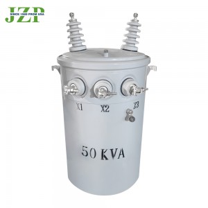 ປະສິດທິພາບສູງ ແລະປະຫຍັດພະລັງງານ 100 Kva 13200V ຫາ 415/240V Single Phase Pole Mounted Transformer