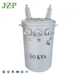 Velkoobchodní cena CSA 75 KVA 100kva 13200v až 440/230v Olejem plněný jednofázový pólový transformátor