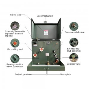 ANSI standard 25 kva jednofazni transformator Envirotemp FR-3 punjen uljem 12470V do 480/277V4