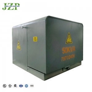 Hoë kwaliteit 15kva 50kva 2400v 240v dop tipe transformator pad gemonteerde transformator