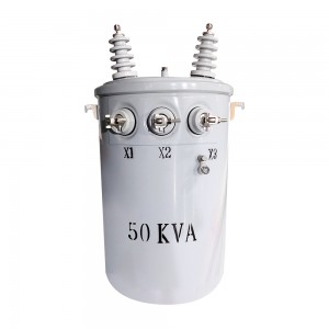 มาตรฐาน IEEE IEC หม้อแปลงไฟฟ้าระบบจำหน่าย 25KVA 50KVA 75KVA One-phase 12470v 220v เสาติดตั้งหม้อแปลงไฟฟ้า3