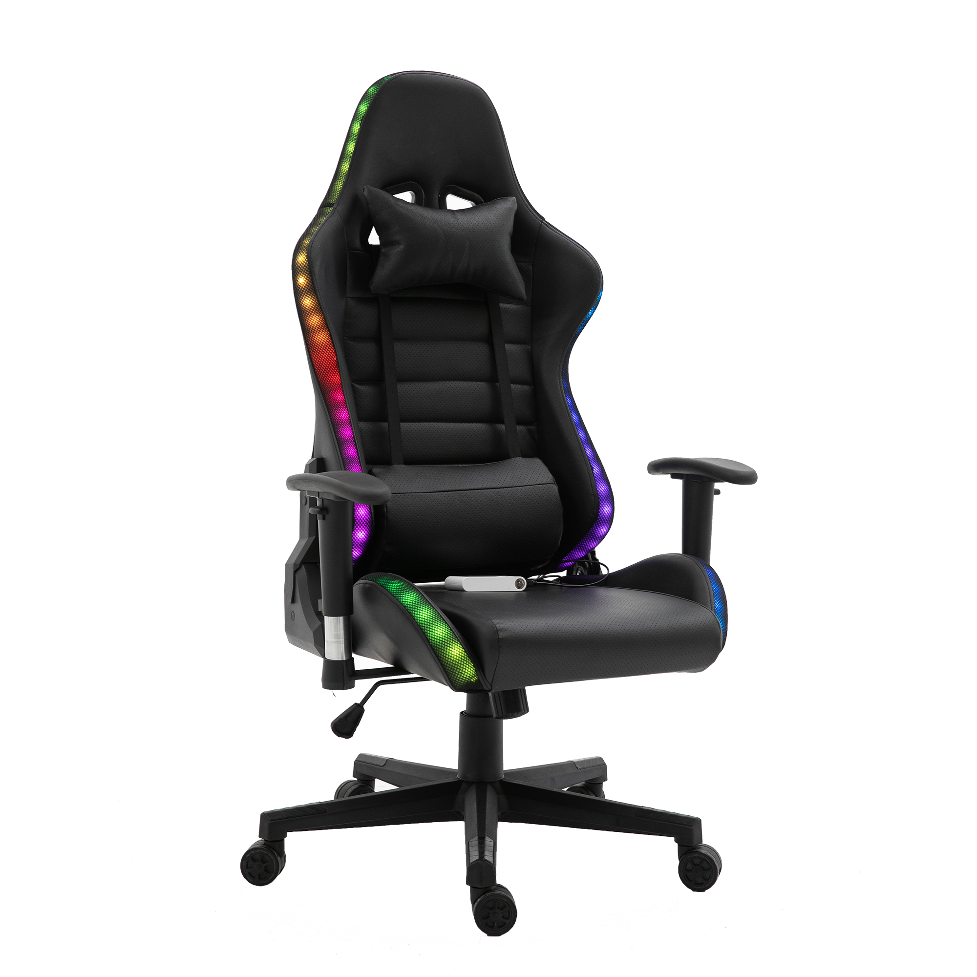 Modern Wholesale Leather Reclining Gamer Chair LED Light Bar Racer RGB Gaming Chair Featured Image