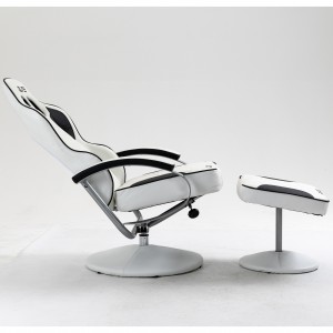 Moderne recliner stoel mei Ottomaanske hege rêch ergonomische swivel PU Leather Gaming stuollen