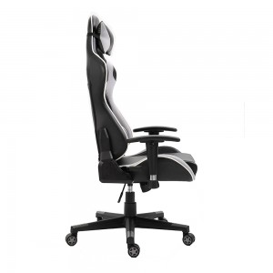 Moderna cadeira de xogos con reposabrazos axustable de coiro PU para oficina