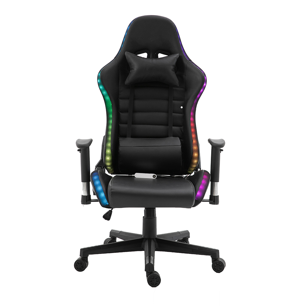 China wholesale Gaming Chair No Wheels Factories –  Modern Colorful Design Black PU Leather Swivel Computer Ergonomic Adjustable Gaming Chair For Gamer – ANJI JIFANG