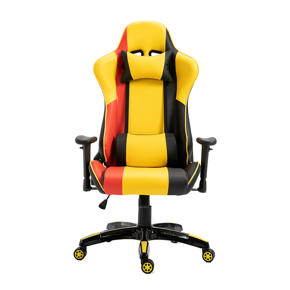 Pc Office Racing Computer Reclining Leather Silla Gamer Black Yellow Gaming Chair Featured Image