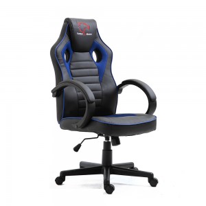 Pigus aukštos nugaros audinys iš pu odinės biuro kėdės žaidėjų reguliuojamas porankis, lenktyninė žaidimų kėdė